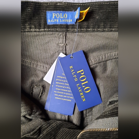 NWT! Polo Ralph Lauren Pants Womans 24 Green Corduroy Straight Preppy Classic - Picture 16 of 16